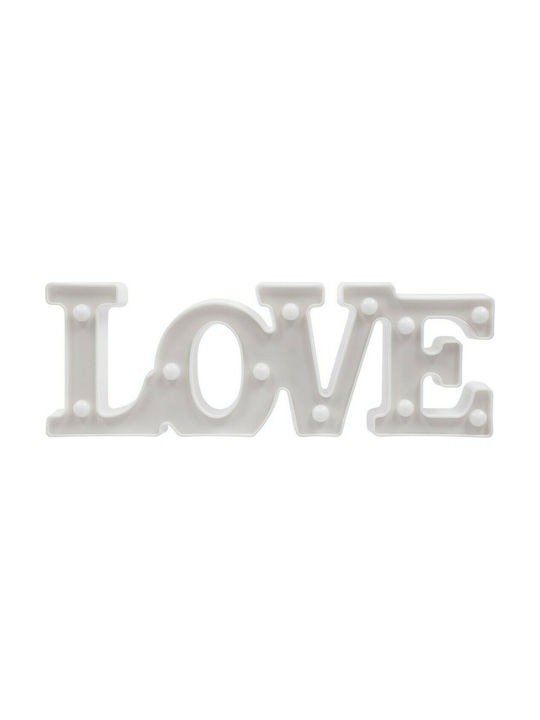 GloboStar Διακοσμητικό Φωτιστικό LED Θερμό Λευκό 2700K Love 32x12x5εκ.