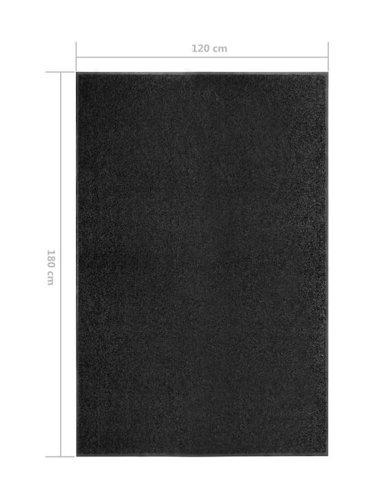 vidaXL Entrance Mat Carpet with Anti-slip Backing Black 120x180cm