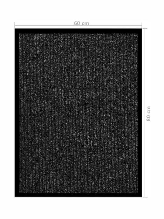 vidaXL Entrance Mat Straw with Anti-slip Backing Charcoal 60x80cm