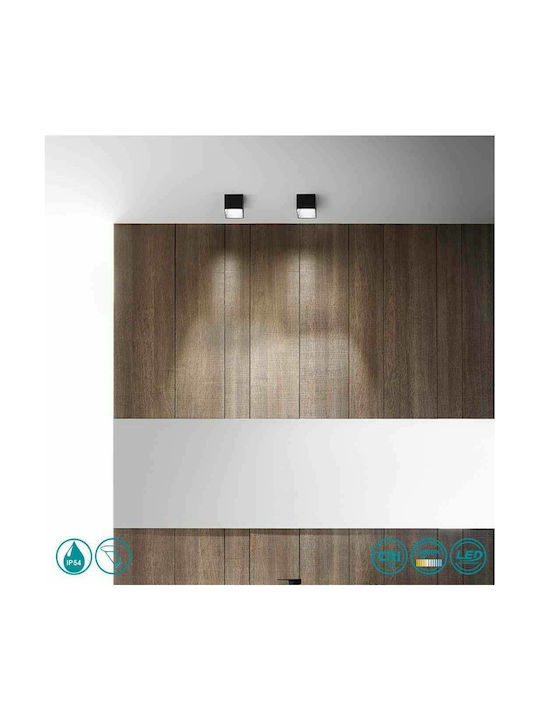 Gea Luce Faye Square Metallic Recessed Spot with Integrated LED and Warm White Light Black 7x7cm. 1pcs