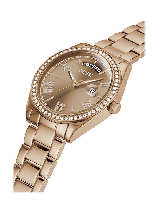 Guess Women's Watch Chronograph with Gold Metal Bracelet