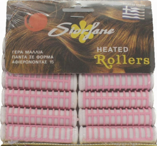 Siorfane Rollers Heated 15mm in Pink Color 14pcs