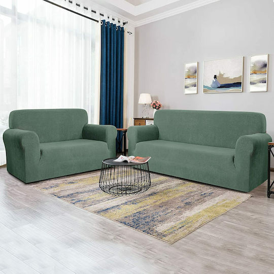 Ehome Jacquard Elastische Abdeckungen Wohnzimmerset Mint