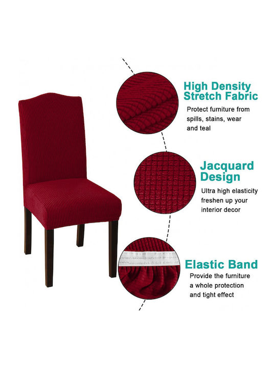 Pop Elastic Cover for Chair Burgundy 6pcs POP-ΜΠΟΡΝΤΟ