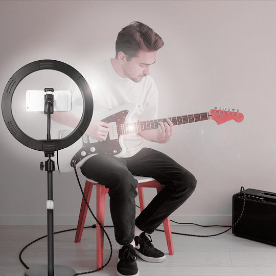 LogiLink Ring Light 25cm με Επιτραπέζια Βάση Στήριξης και Βάση για Κινητό