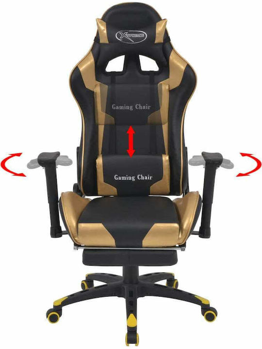 vidaXL Xtreme Racing Artificial Leather Gaming Chair with Adjustable Arms and Footrest Yellow