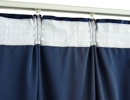 vidaXL Set Window Curtains with Pencil Pleat Dark Blue 140x175cm