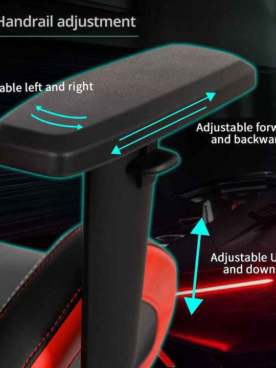 Eureka Ergonomic GC01 Καρέκλα Gaming Δερματίνης με Ρυθμιζόμενα Μπράτσα Μαύρη