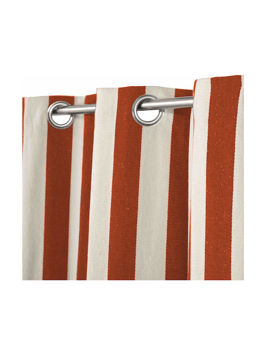 Mc Decor Curtain with Grommets Stripes Orange 140x260cm