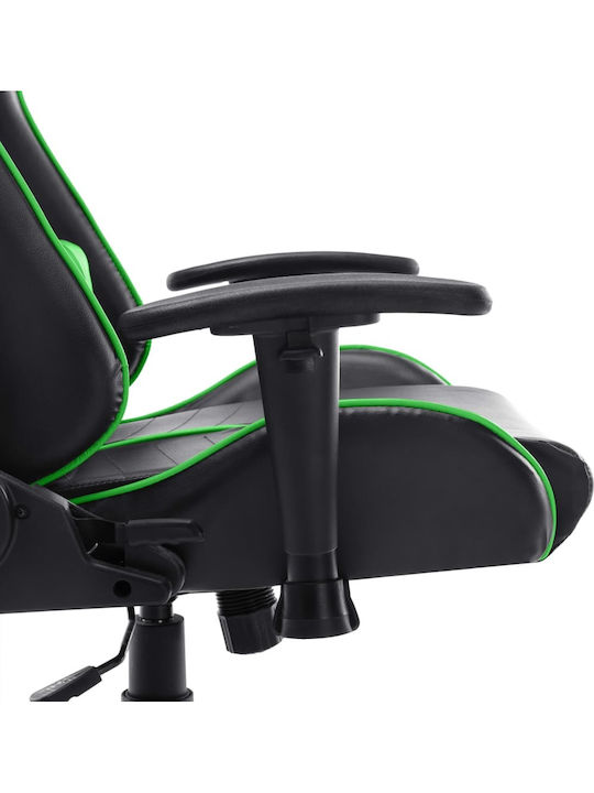 vidaXL 20505 Καρέκλα Gaming Δερματίνης με Ρυθμιζόμενα Μπράτσα Μαύρο/Πράσινο