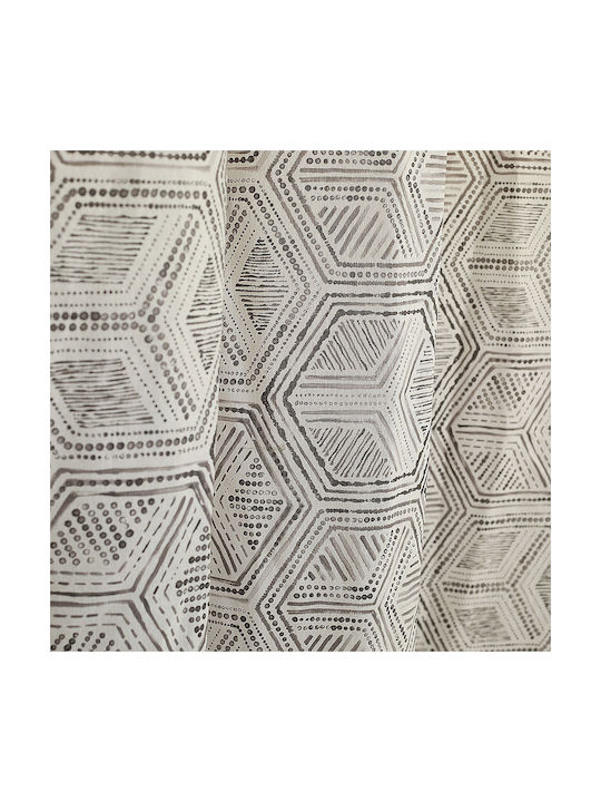 Decocraft Perdea Cu Coafură Geometrică Gri 140x260cm