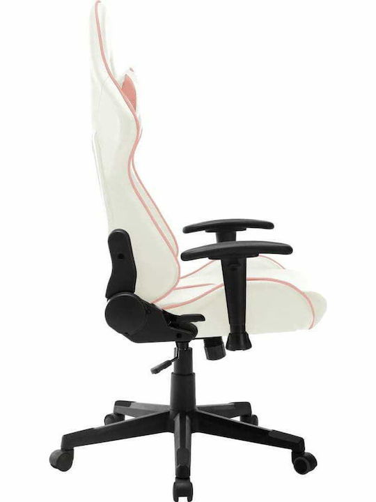 vidaXL 20534 Scaun Gaming Din piele ecologică cu Brațe Reglabile Alb/roz