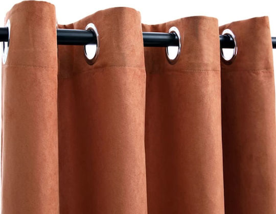 vidaXL Set of Blackout Curtains with Grommets Orange 140x245cm