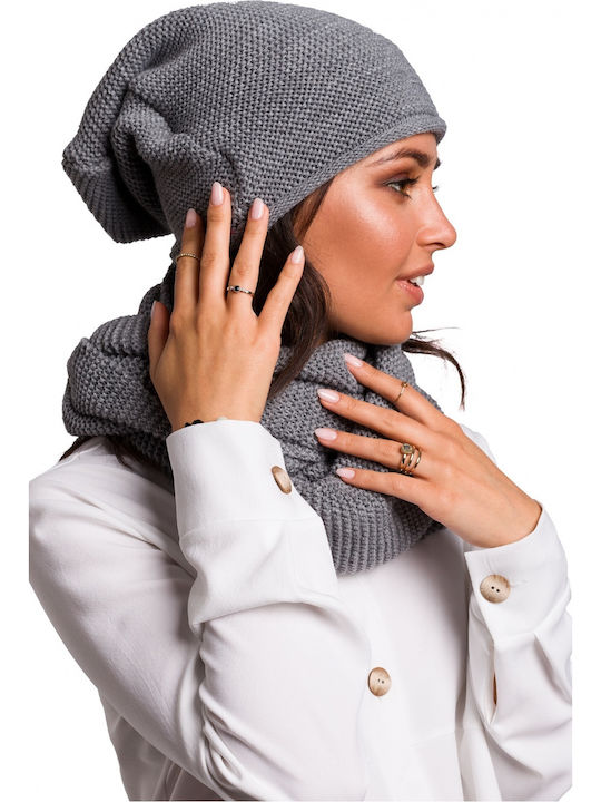 BE Knit BK042 Women's Knitted Neck Warmer Gray