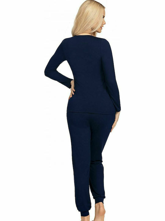 Donna Winter Women's Pyjama Set Navy Blue Blanka 146970