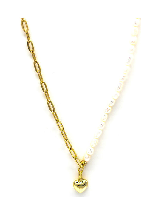 Prince Silvero Necklace from Gold Plated Silver with Pearls