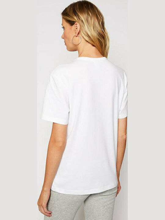 Calvin Klein Χειμερινή Γυναικεία Βαμβακερή Μπλούζα Πιτζάμας Λευκή