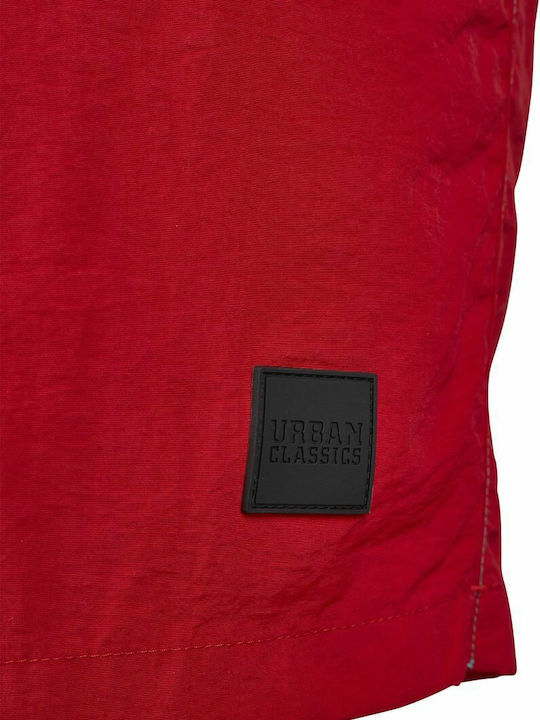 Men's Swimwear Bermuda Fire Red / Black / Green Striped
