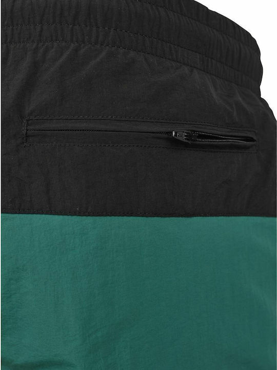 Men's Swimwear Bermuda Fire Red / Black / Green Striped