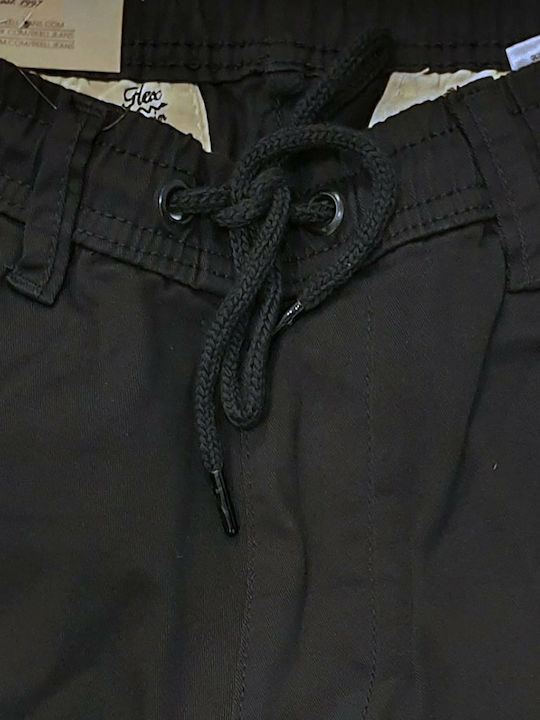 Reflex Easy Trousers Cargo Elastic in Tapered Line Black