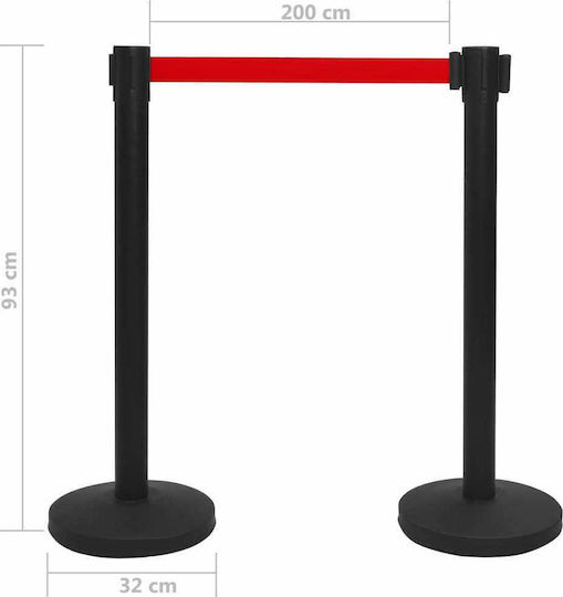vidaXL Gürtel Rot 2mx93cm 51161