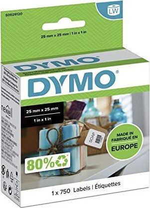 Dymo 750 Αυτοκόλλητες Ετικέτες σε Ρολό για Εκτυπωτή Ετικετών 25x25mm