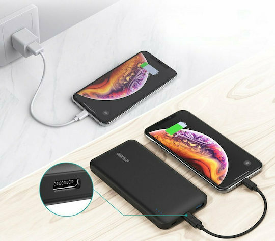 Choetech B627 Power Bank 10000mAh 18W mit USB-A Ausgangsanschluss und USB-C Ausgangsanschluss Schnellladung Schwarz
