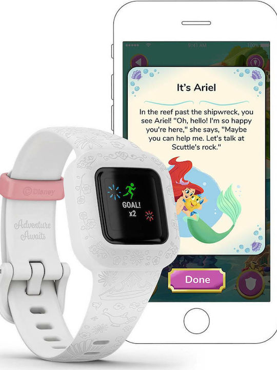 Garmin Детски Часовник Vivofit Jr 3 с Силиконова Каишка Бял