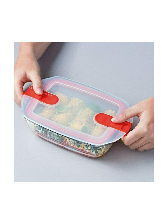 Pyrex Microwave Glass Lunch Box Cook Heat Red 1100ml