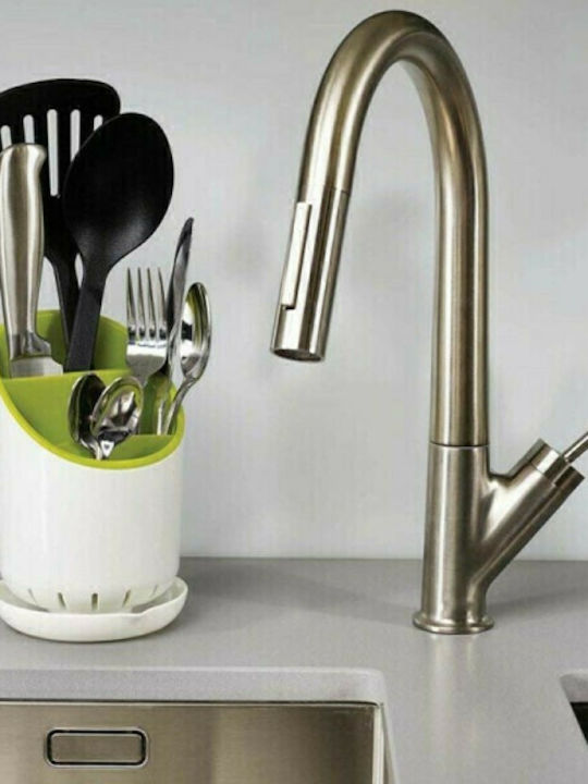 Plastic White Cutlery Drainer 12x12.5x14cm