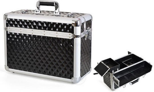 Lotus Metallic Cosmetic Case Black H38xW49.5xD21.5cm