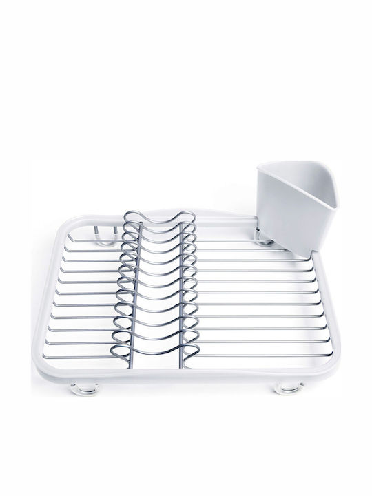 Umbra Sinkin Dish Drainer Metallic in White Color 35.6x27.9x13.3cm