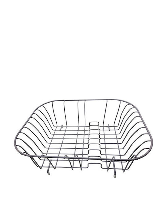 Homestyle Over Sink Dish Draining Rack Metallic in Silver Color 39.5x30x14.5cm