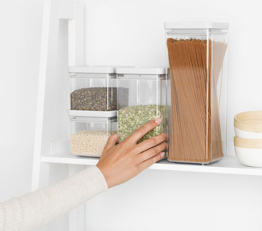 Brabantia Set of 4 General Use Jars with Airtight Plastic Transparent Lid 4 Pieces