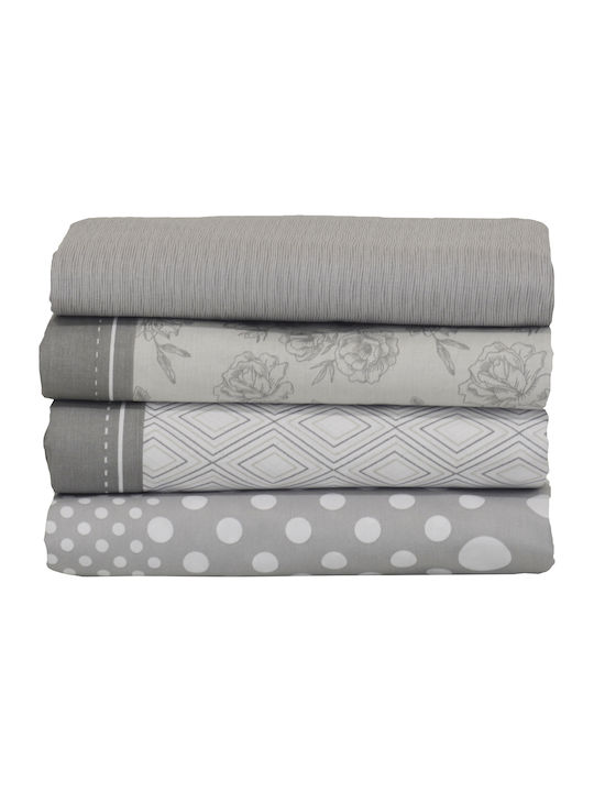 Anna Riska Sheet Super-Double with Elastic 160x200+25cm. Mix & Match 401964 26 Grey