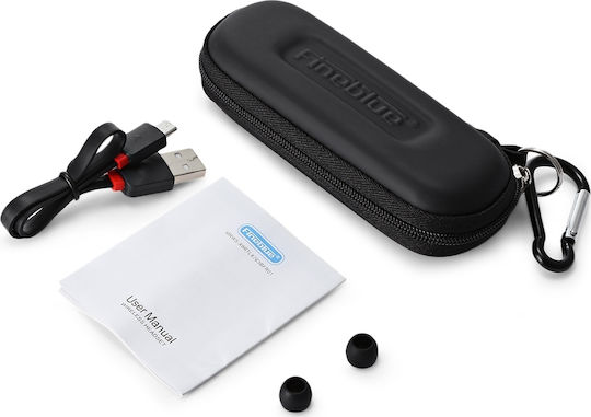 Fineblue RWS-X8 In-ear Bluetooth Handsfree Ακουστικά με Θήκη Φόρτισης Μαύρο / Γκρί