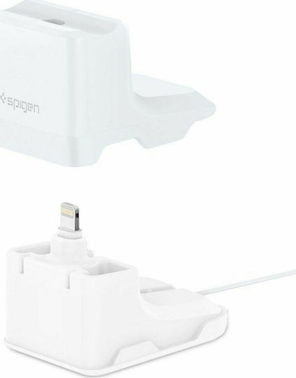 Spigen S313 Stand Charging Dock Βάση Φόρτισης σε Λευκό χρώμα για Apple AirPods