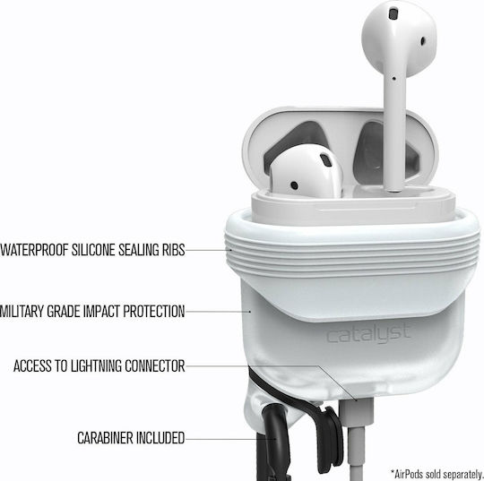 Catalyst Waterproof Θήκη Σιλικόνης με Γάντζο σε Λευκό χρώμα για Apple AirPods