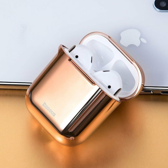 Baseus Shining Θήκη Σιλικόνης σε Χρυσό χρώμα για Apple AirPods