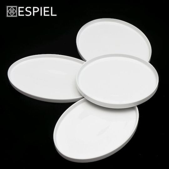 Espiel Good Mood Plate Shallow Ceramic White with Diameter 26cm