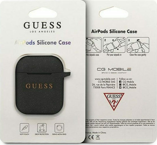 Mercedes-Benz Leather Case Θήκη Δερμάτινη σε Μαύρο χρώμα για Apple AirPods 1 / AirPods 2