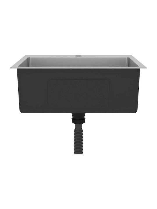 vidaXL Ένθετος Νεροχύτης Inox Brushed Μ51xΠ44cm Ασημί