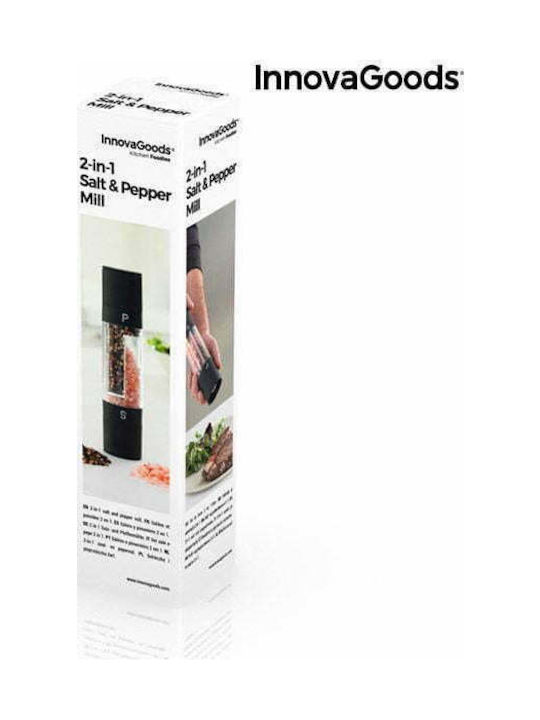 InnovaGoods Set Manual Râșnițe Condimente 2 în 1 din Plastic în Culoare Negru 22cm 1buc