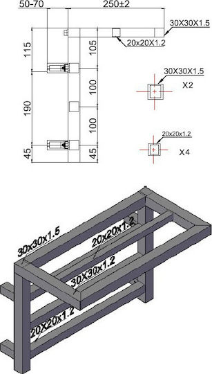 Karag Design 1 Towel Rail Bathroom 350x500 154kcal/h Silver