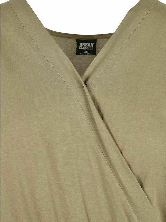 TB4370 Women's Short Sleeve One-piece Shorts Khaki