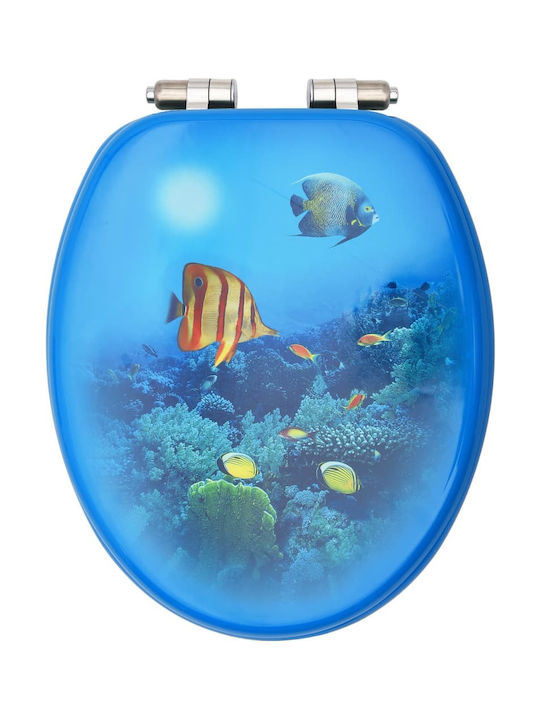 vidaXL Καπάκι Λεκάνης Soft Close Ξύλινο 43.7x37.8cm Βαθιά Θάλασσα