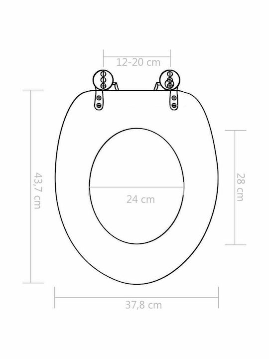 vidaXL Capac WC Lemn 43.7x37.8cm Bej