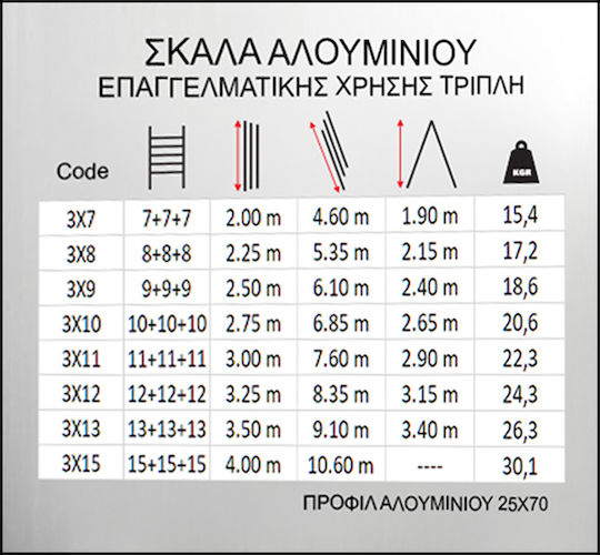 Pankoskal Dreifach Kombinationsleiter Aluminium