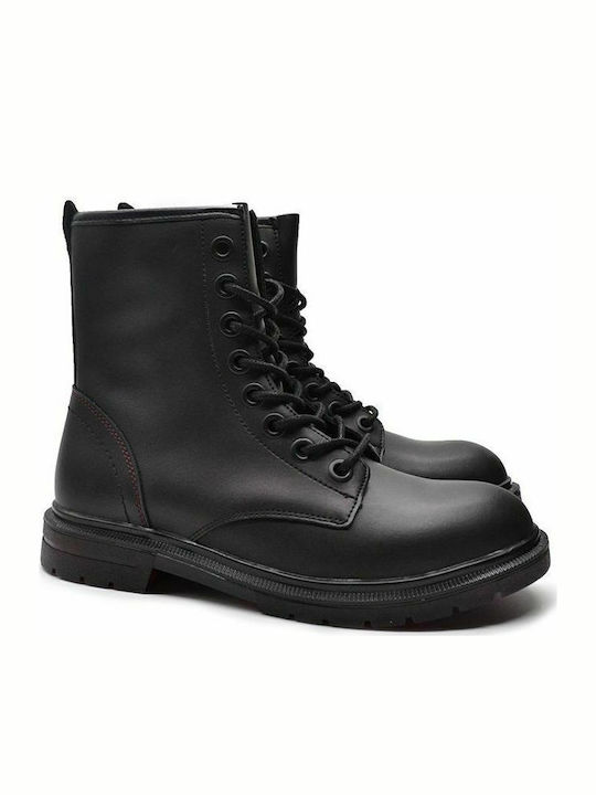 Spike Mid Leather Women's Ankle Boots Black