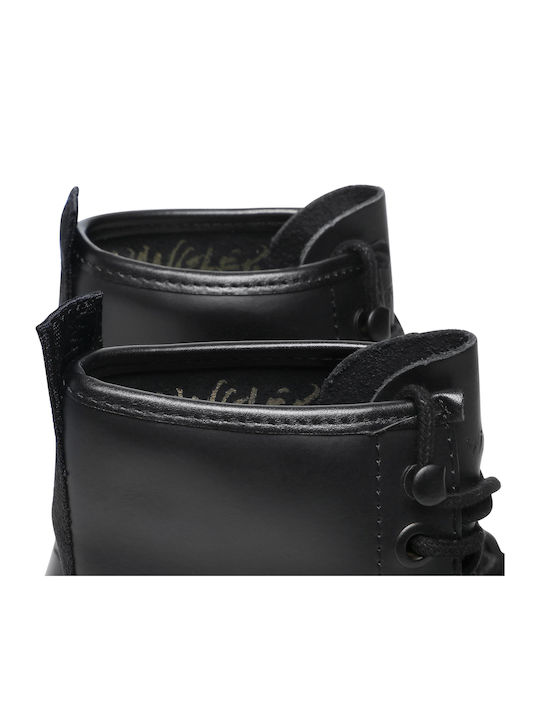 Spike Mid Leather Women's Ankle Boots Black